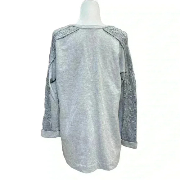 Soft Surroundings Ana Pullover Tunic Chunky Knit sleeves Gray size M - Picture 2 of 6